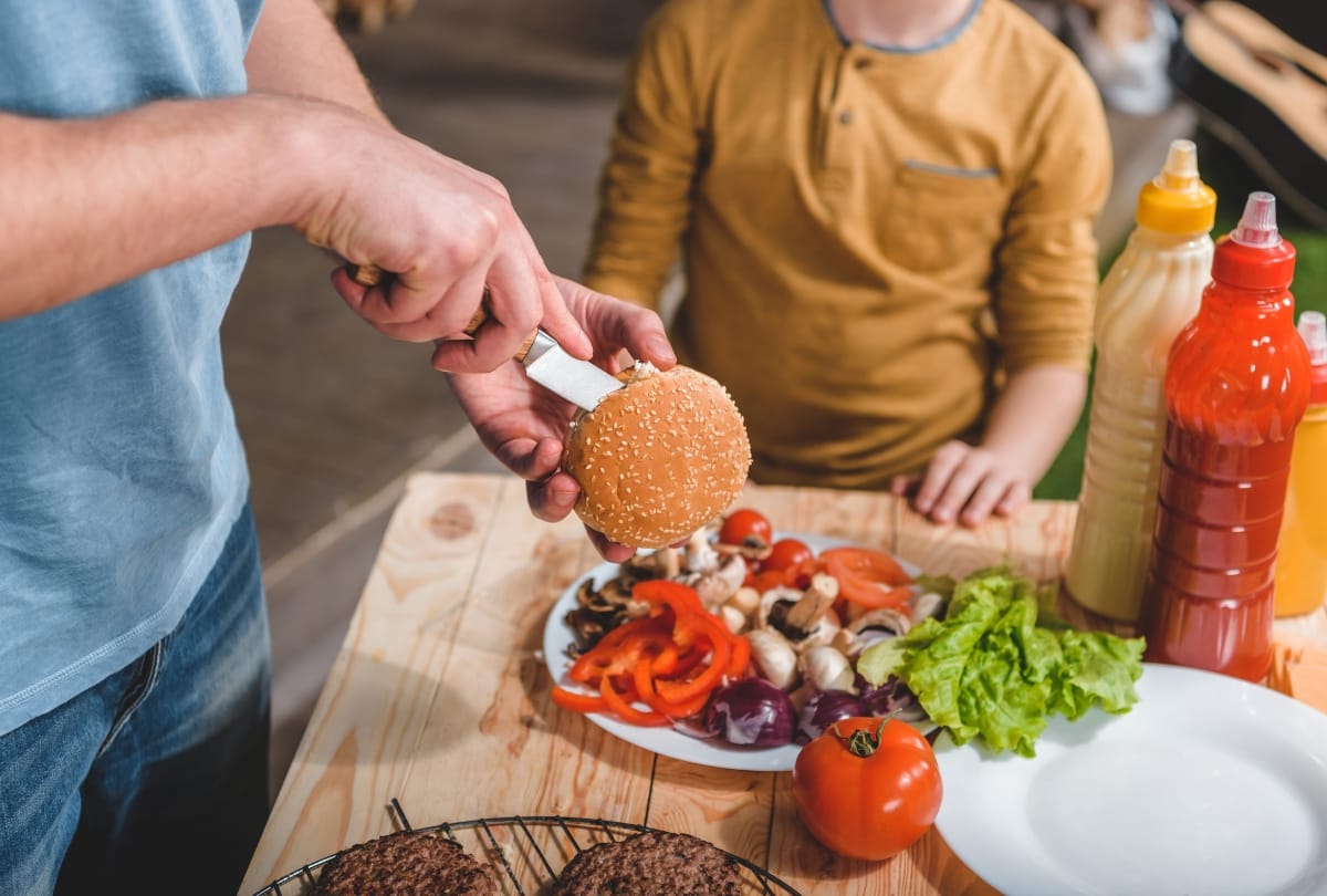 Gezonde hamburgers voor kinderen