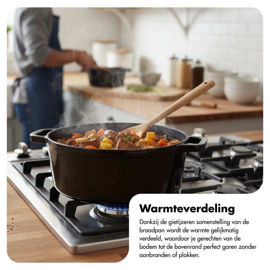 Enameled cast iron frying pan