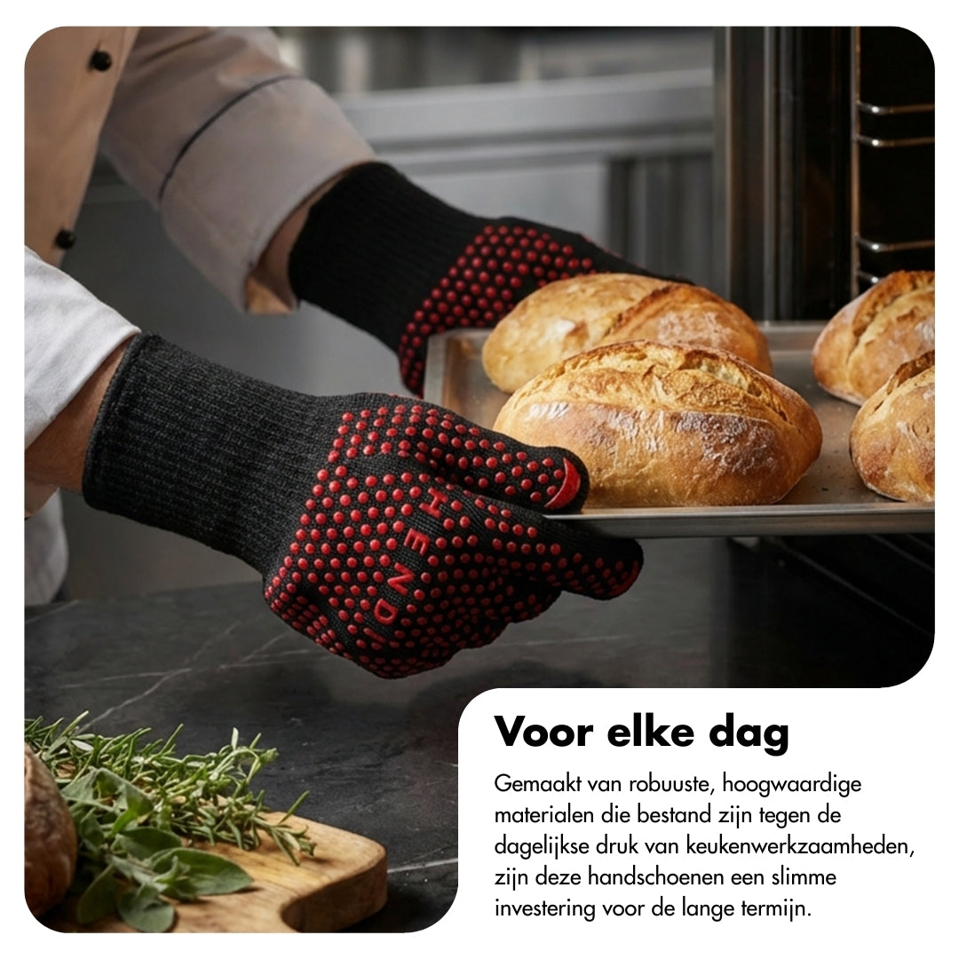 Heat-resistant oven gloves