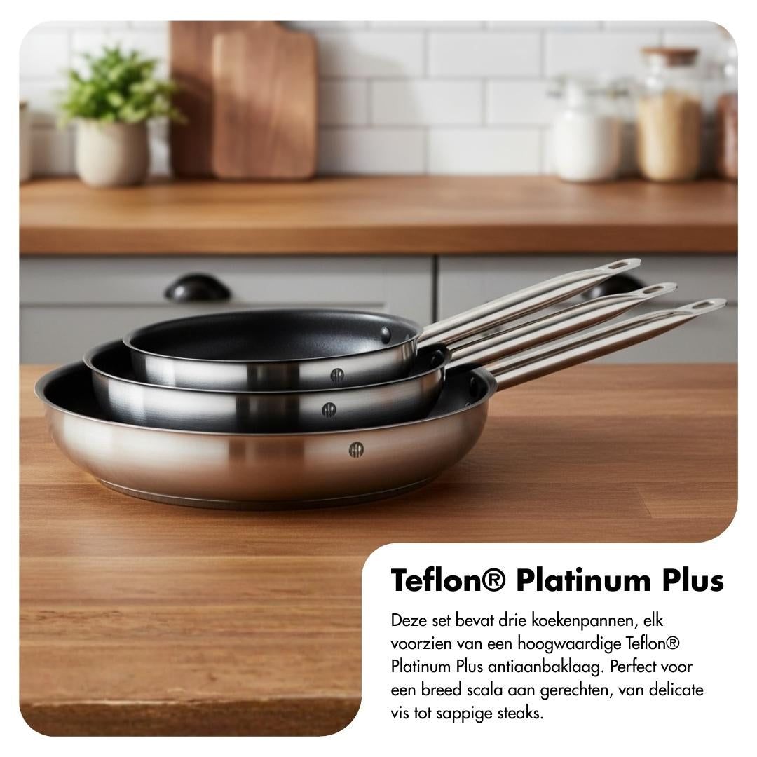 Frying pan set with non-stick coating - without lid