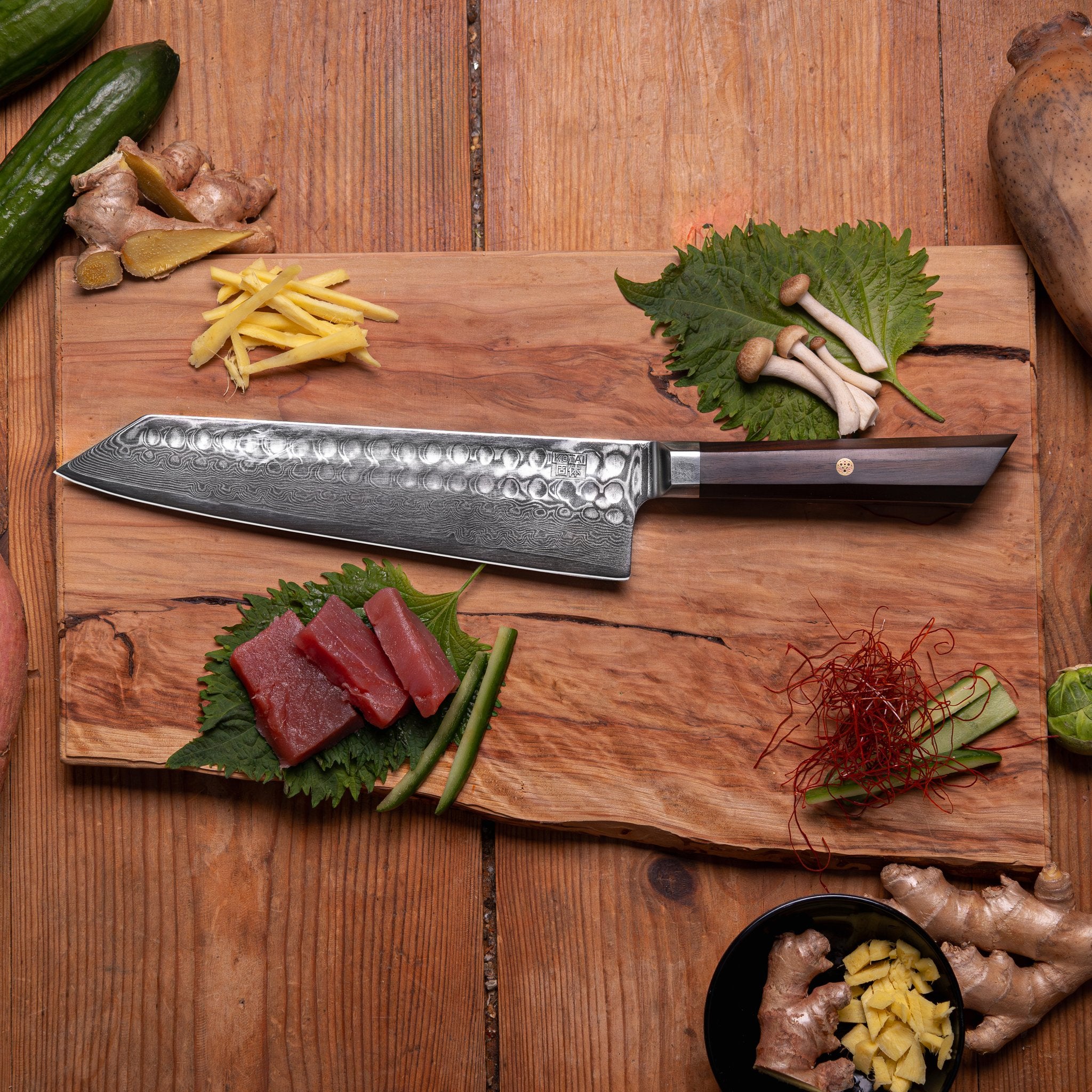 KOTAI Bunka Damascus Kiritsuke 21 cm, productfoto 4