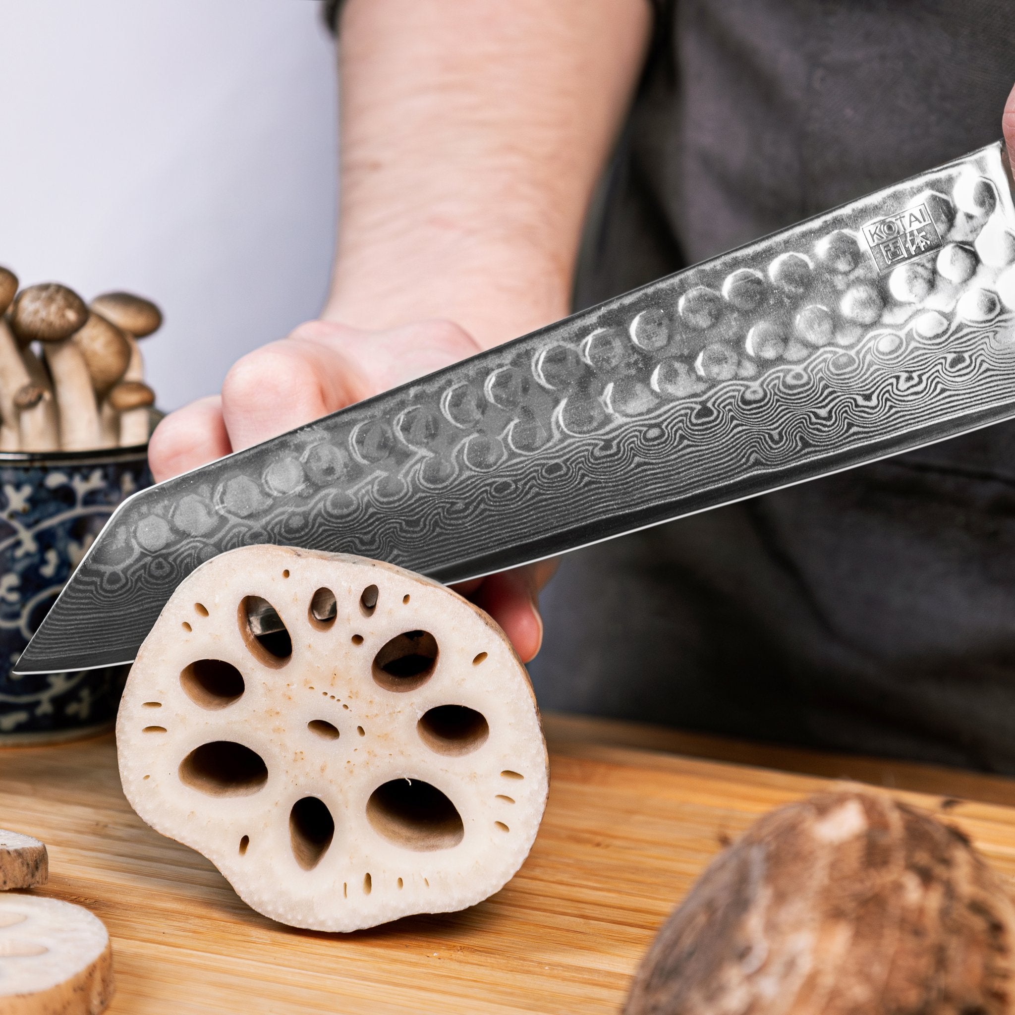 KOTAI Bunka Damascus Kiritsuke 21 cm, productfoto 5