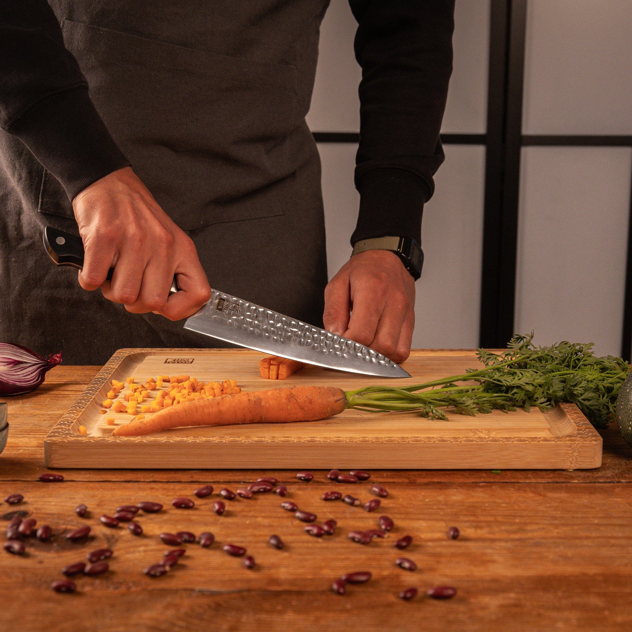 KOTAI Hashi Tsuchime Gyuto koksmes 20 cm, productfoto 5