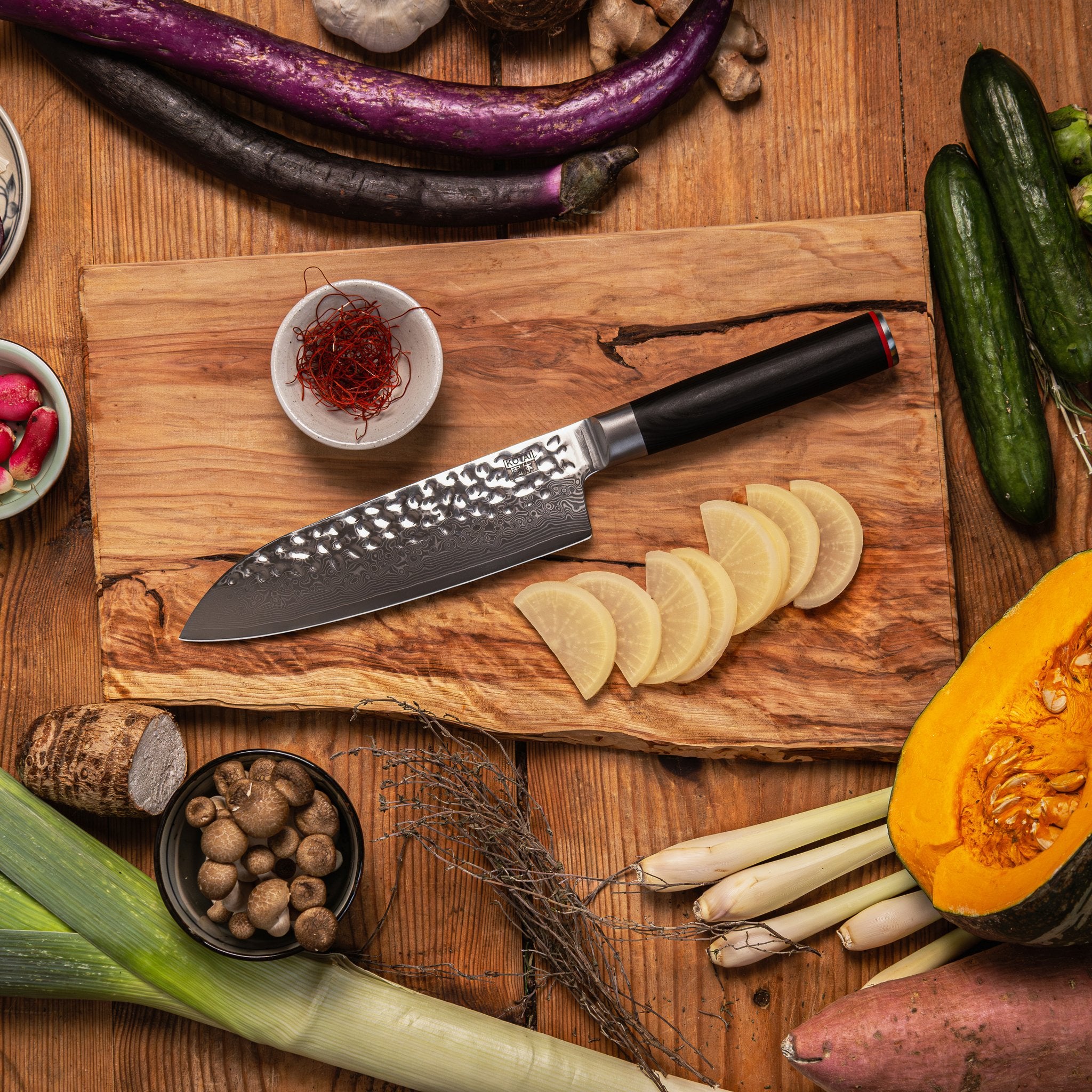 KOTAI Pakka Damascus Santoku 18 cm, productfoto 2