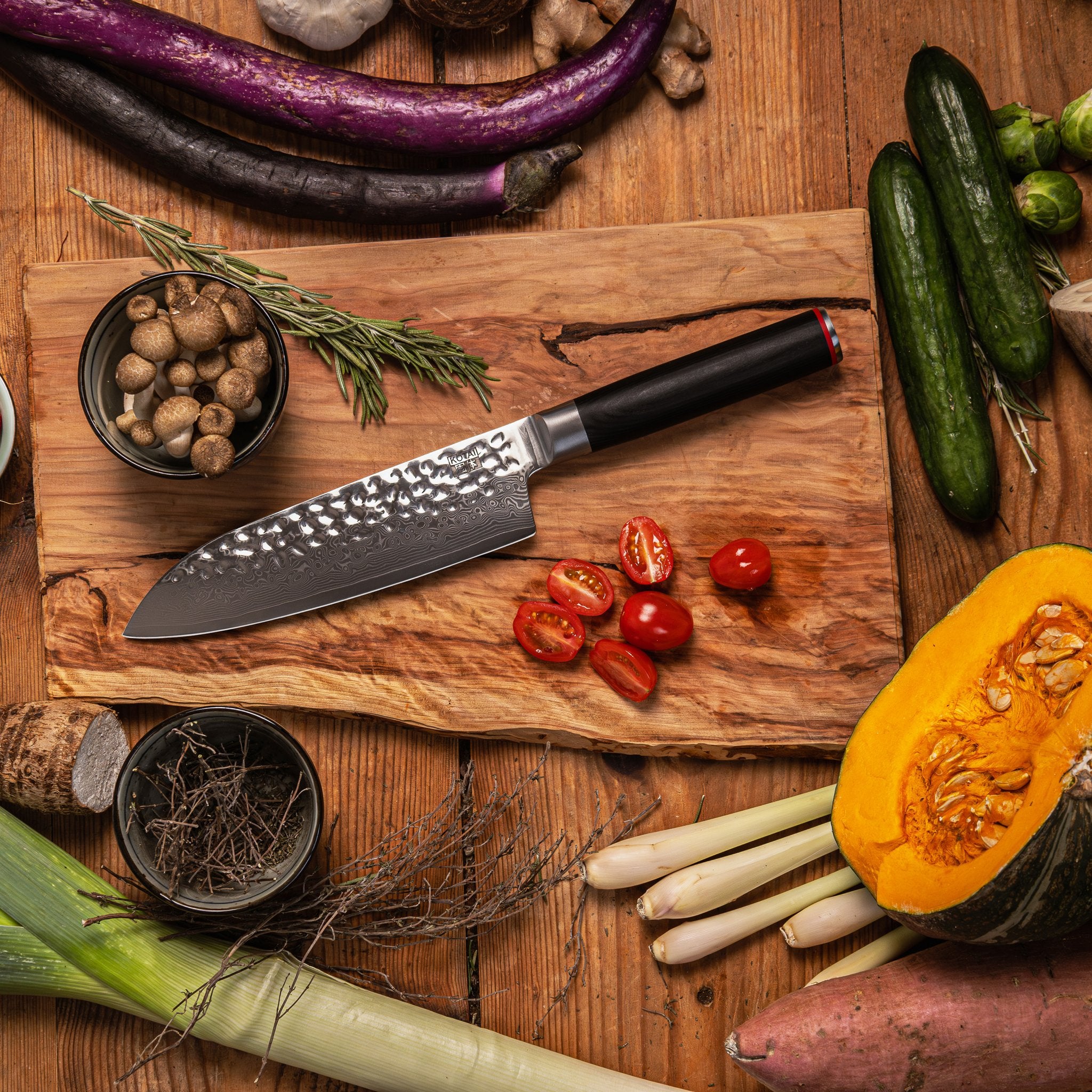 KOTAI Pakka Damascus Santoku 18 cm, productfoto 4
