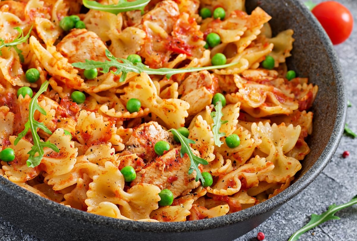 Pasta met kip voor kinderen