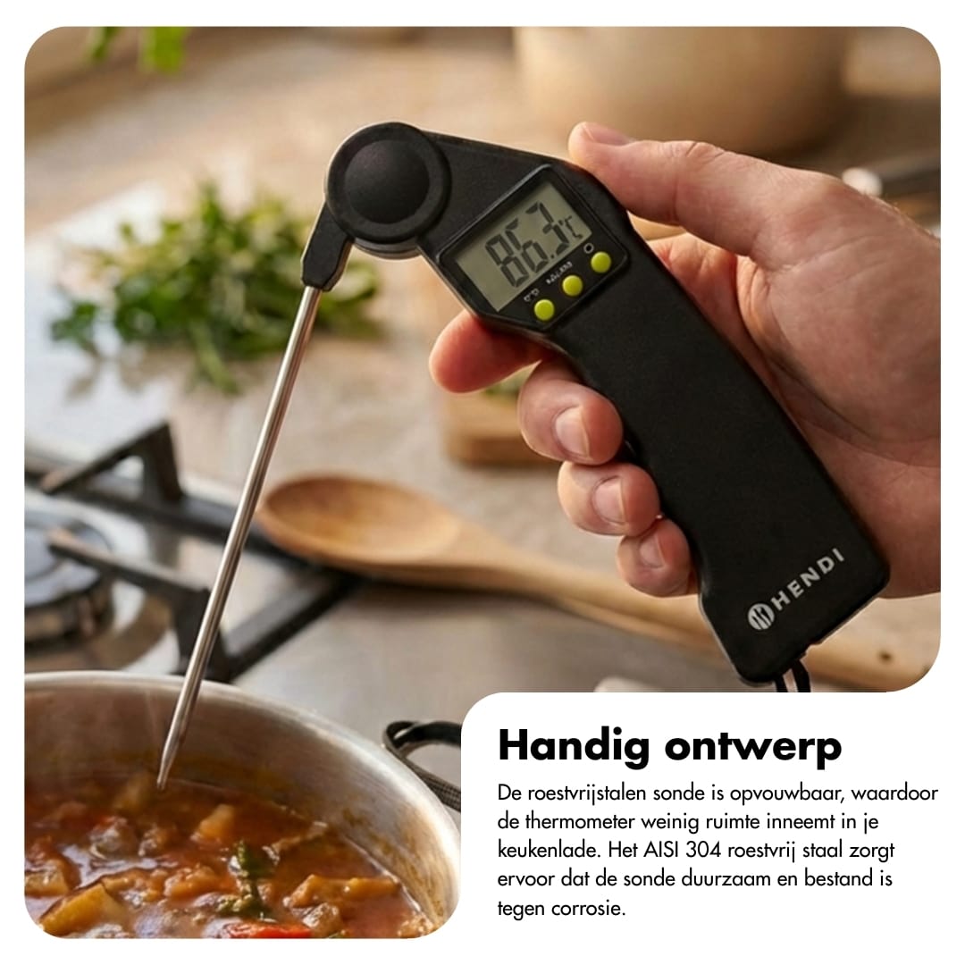 Digitale thermometer met opvouwbare sonde