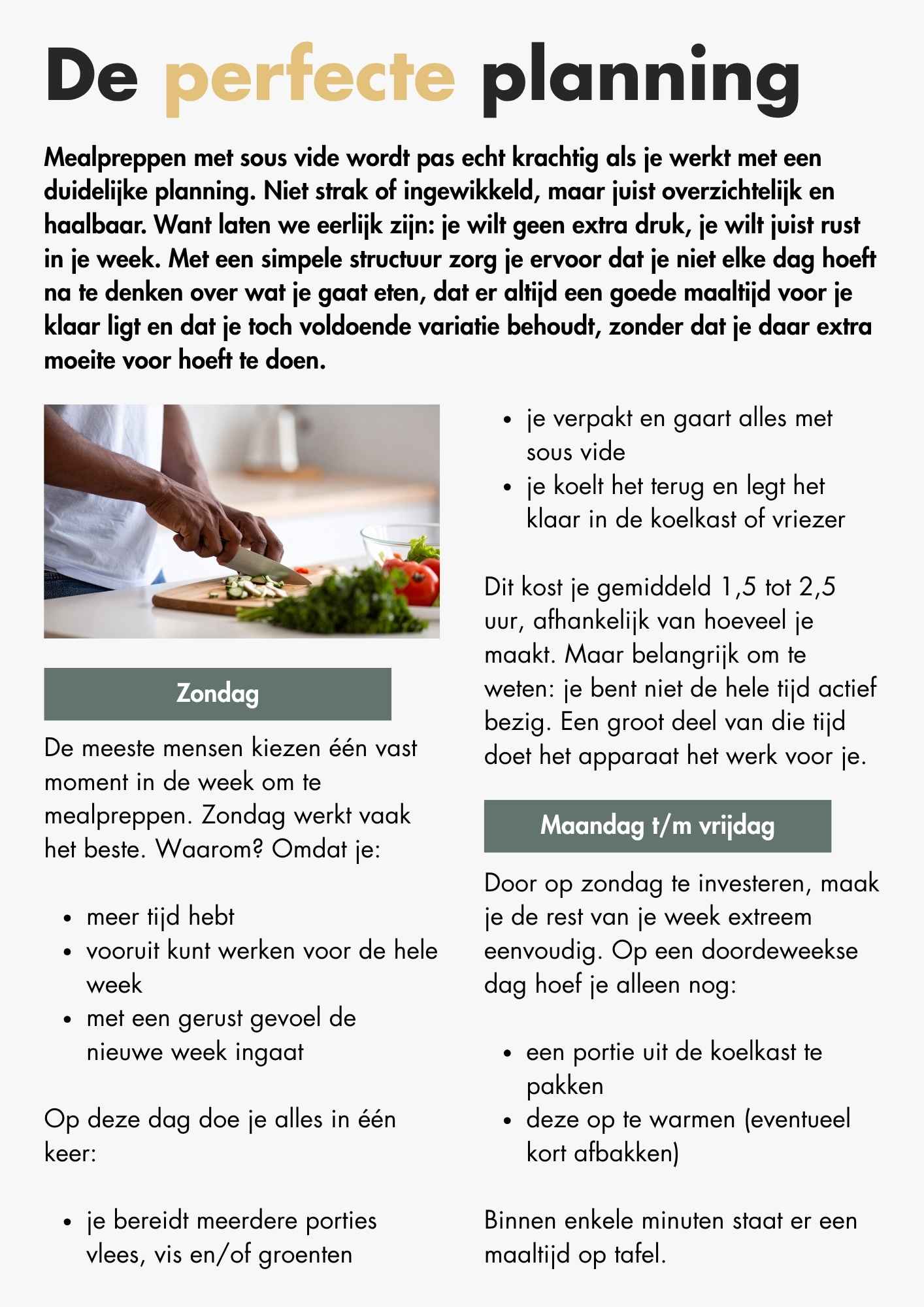 Sous vide mealpreppen