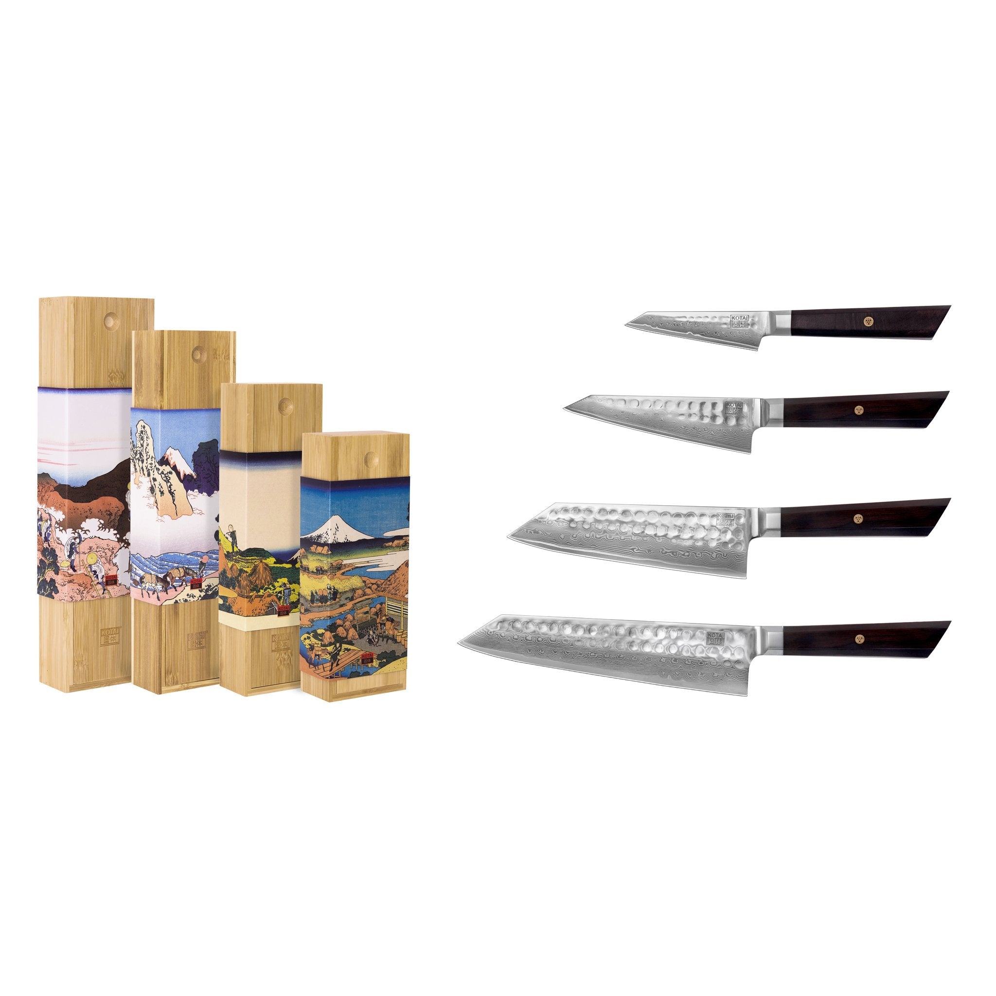 KOTAI Bunka Damascus complete set 4 messen, productfoto 2