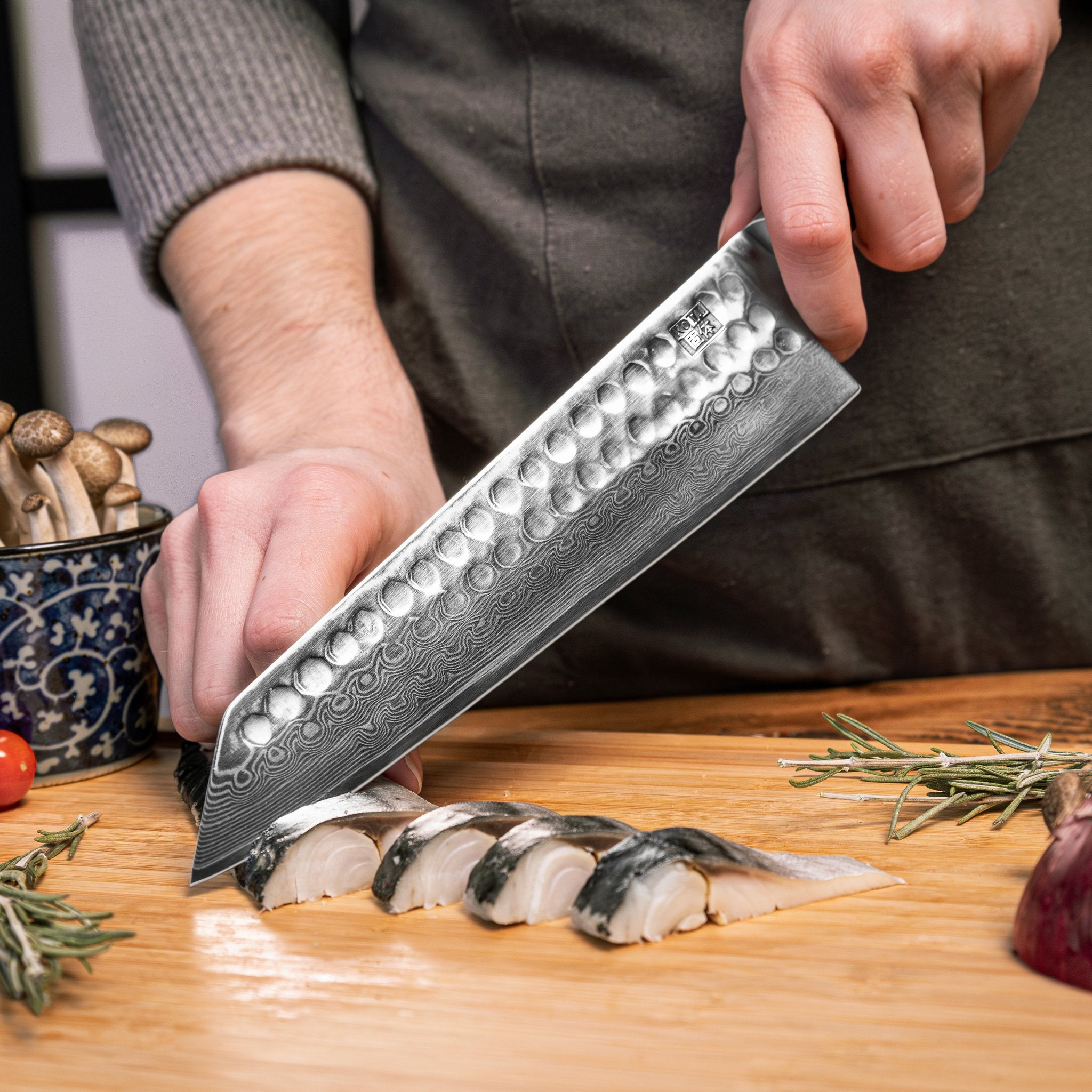 KOTAI Bunka Damascus Kiritsuke 21 cm, productfoto 3