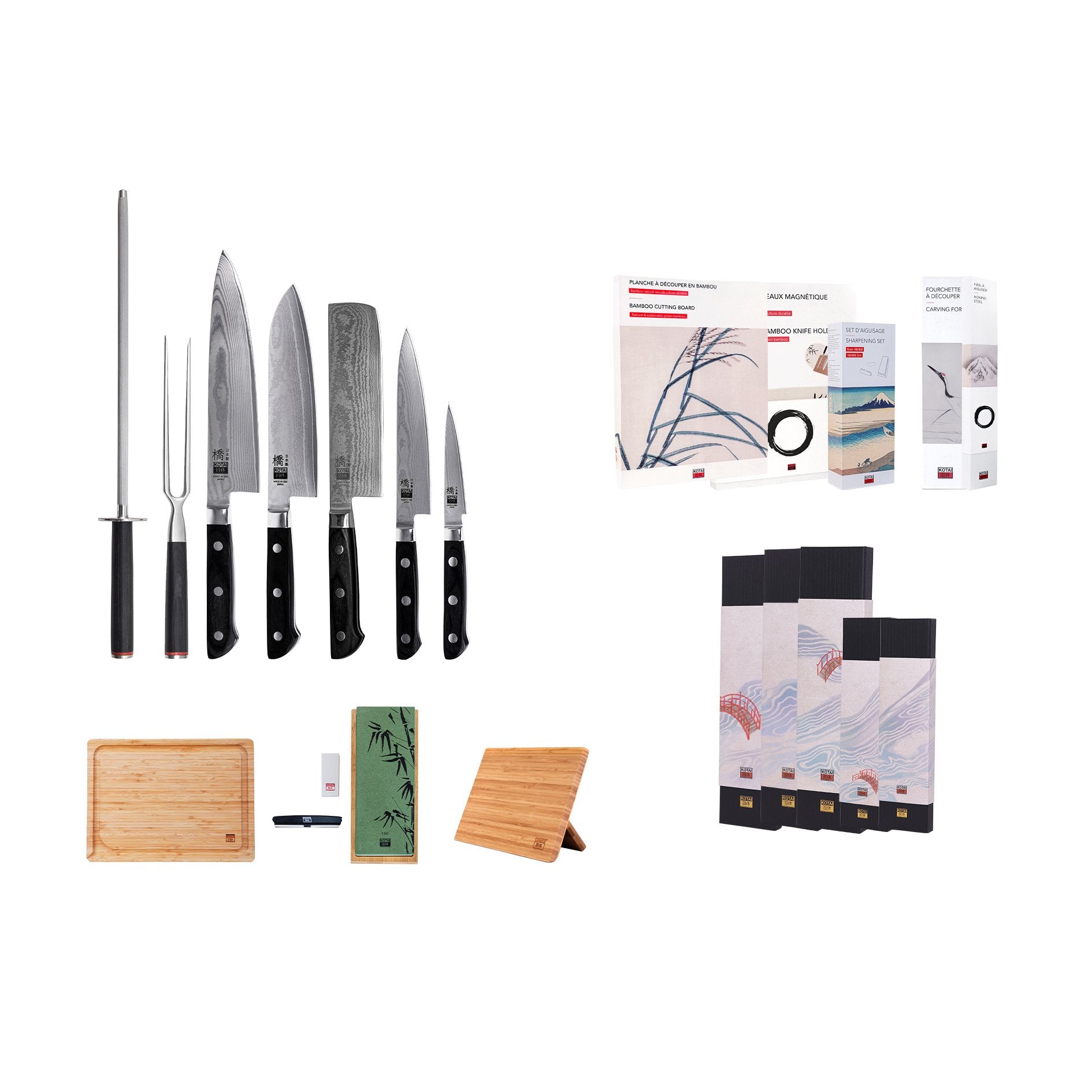 KOTAI Hashi Damascus deluxe set 10-delig, productfoto 2