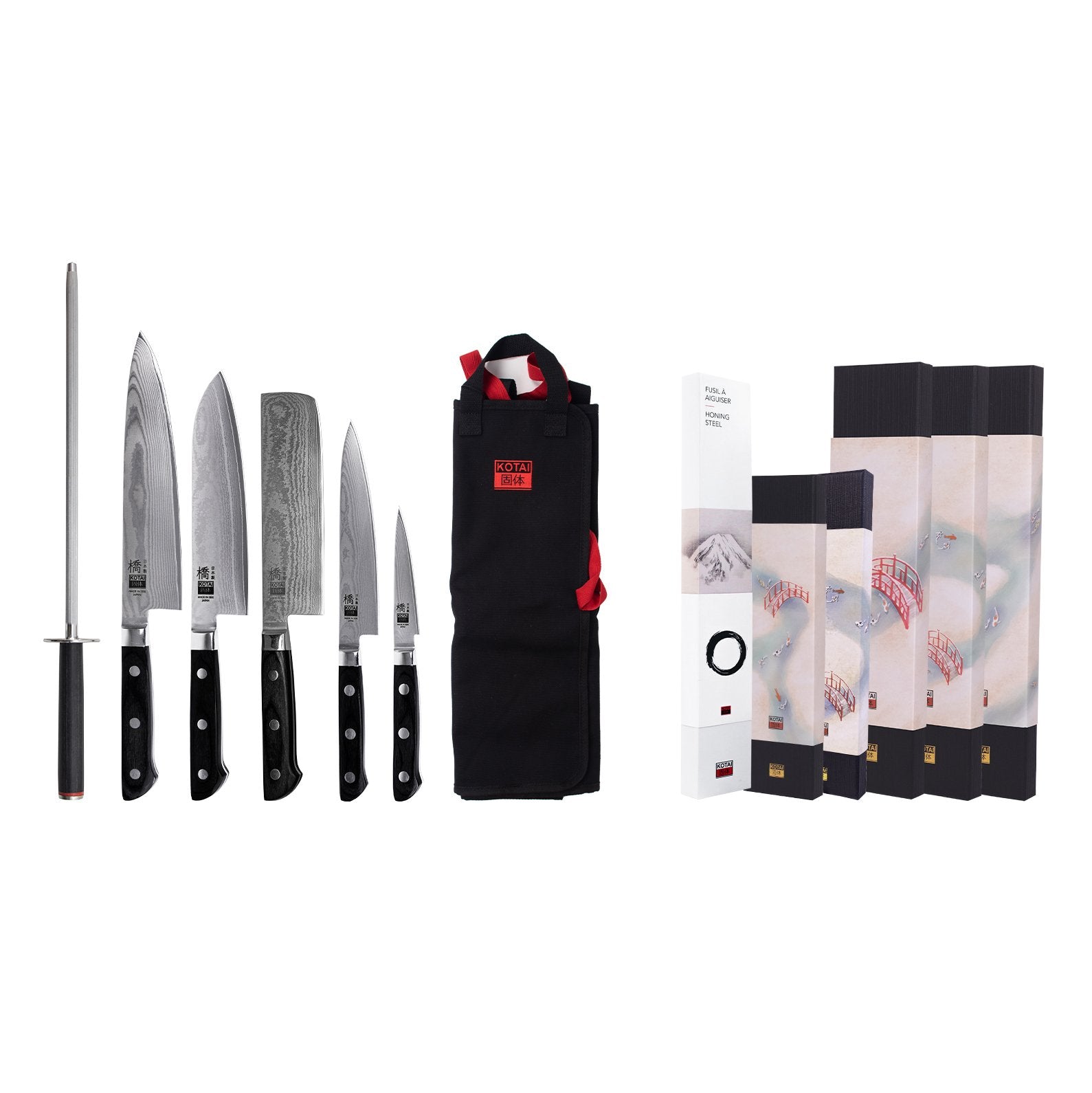 KOTAI Hashi Damascus nomad set 7-delig, productfoto 2