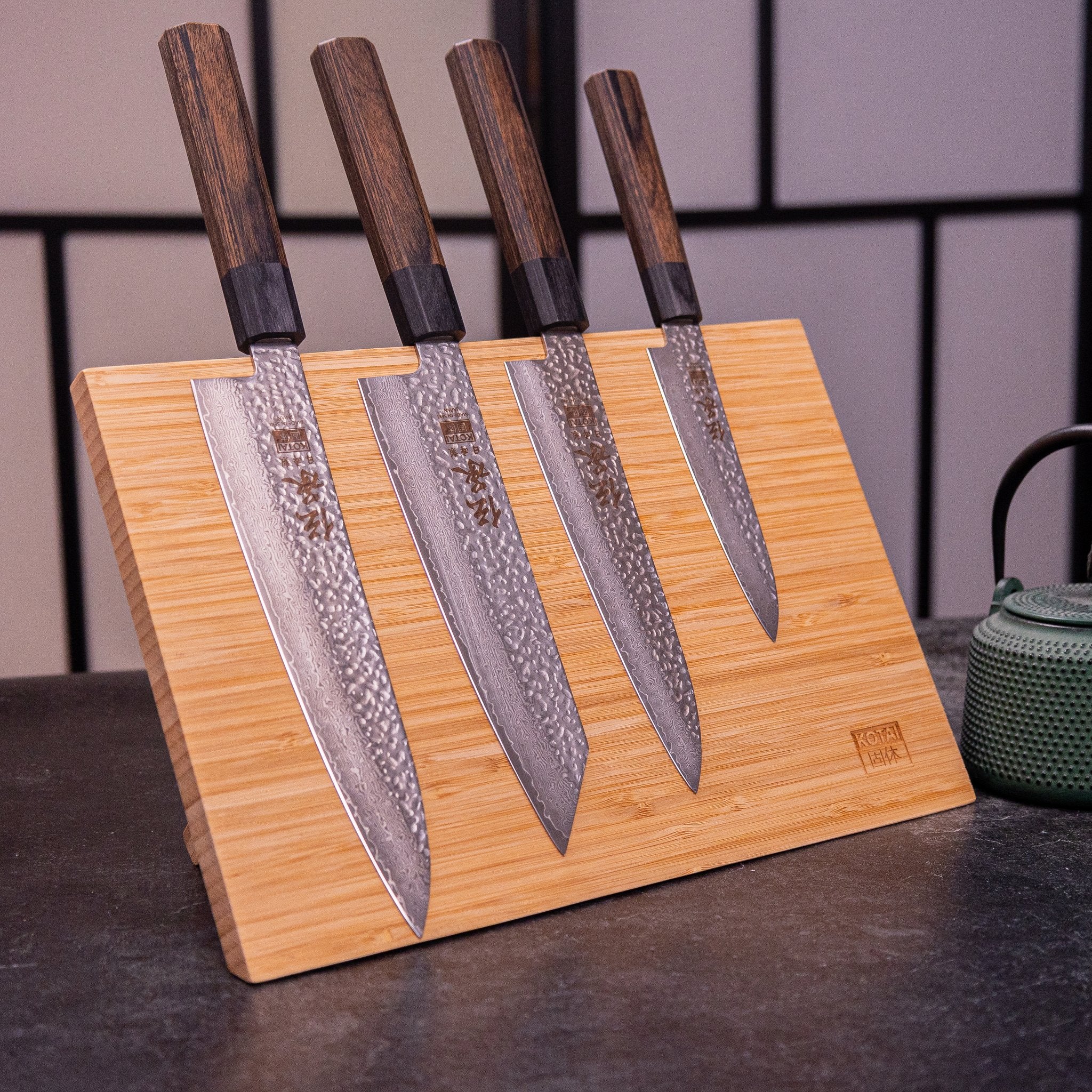 KOTAI magnetische bamboe messenhouder, productfoto 2