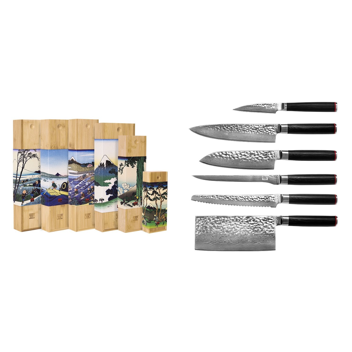 KOTAI Pakka Damascus complete set 6 messen