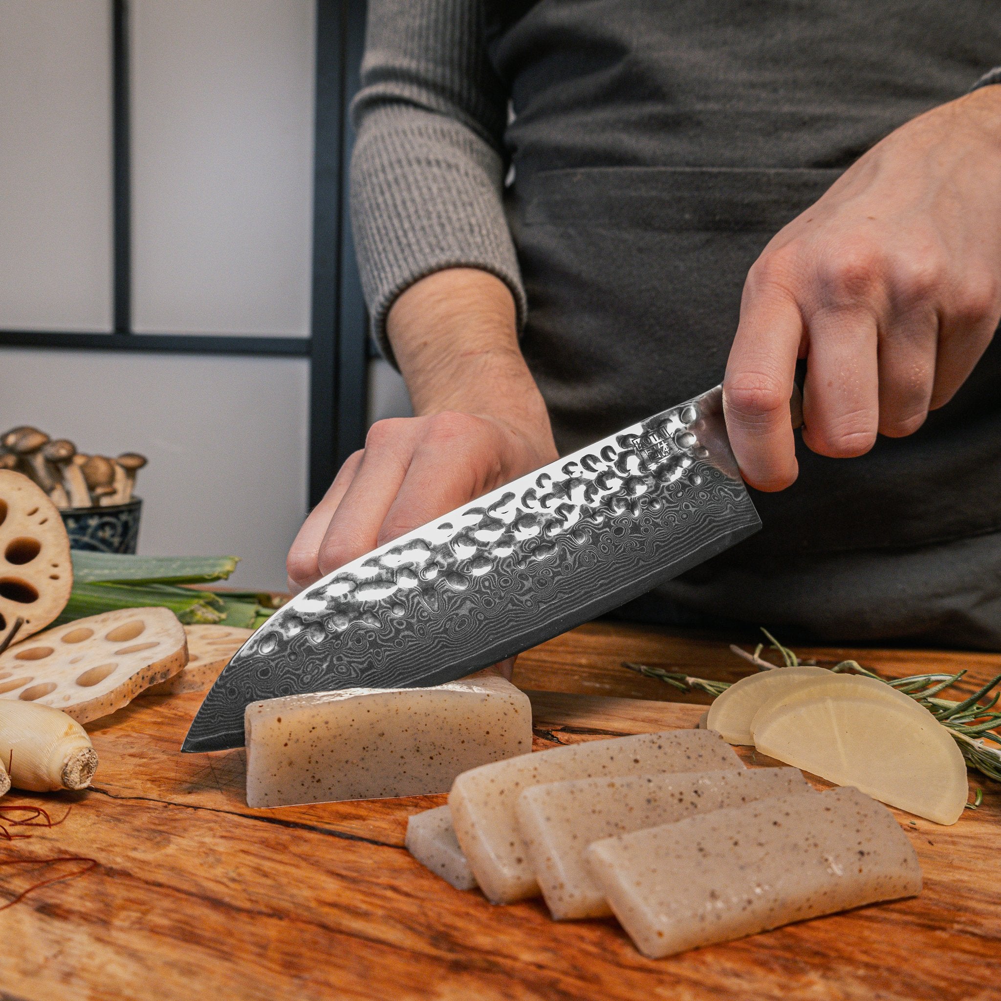 KOTAI Pakka Damascus Santoku 18 cm, productfoto 3