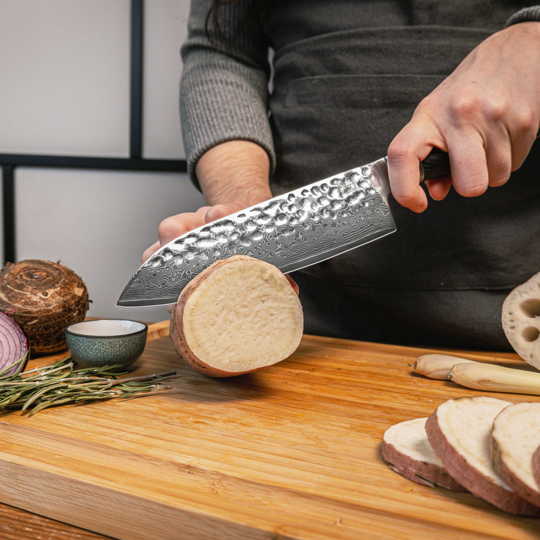 KOTAI Pakka Damascus Santoku 18 cm, productfoto 5